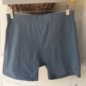 Tracksmith blue running shorts